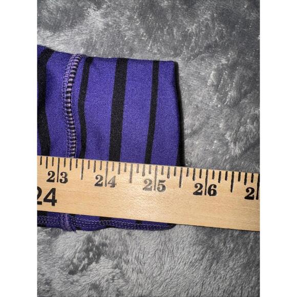 Athleta Womens Black And Purple Striped Workout Athletic Sporty Leggings Size S - Picture 4 of 7